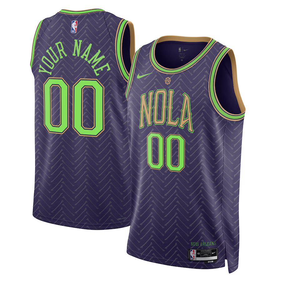 Men New Orleans Pelicans Nike Purple City Edition 2024-25 Custom Swingman NBA Jersey